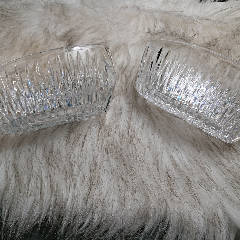 2 Crystal Glass Spoon Rests - Picture 2 of 6